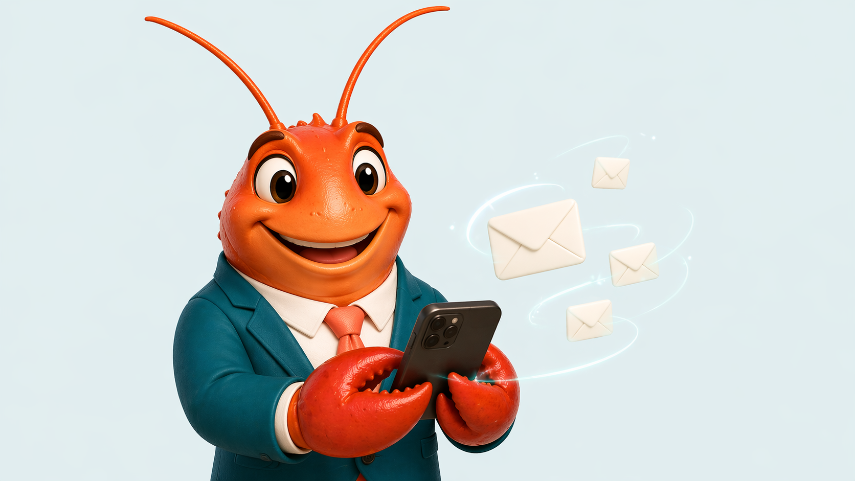 Tob, PropAlly's AI property assistant, reading emails on a phone